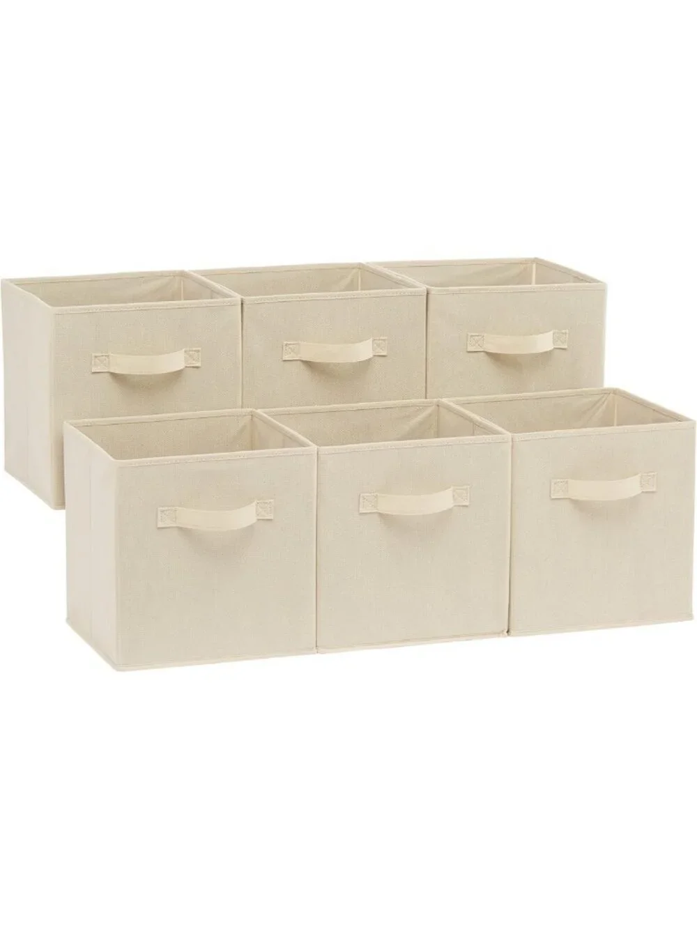 Collapsible Fabric Storage Cubes with Handles, Sturdy Organization Bins, 6-Pack